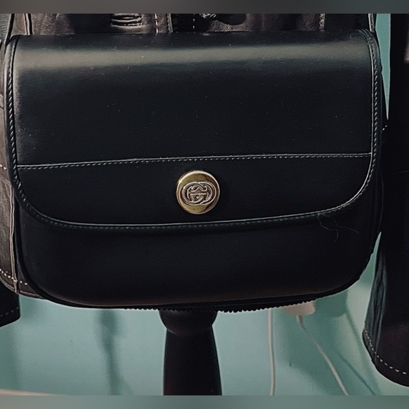 Gucci-Vintage Classic Black leather”GG” 🤩black suede interior/GoldenHdwe./DB👀 - Picture 7 of 16